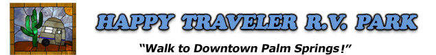 walk to downtown Palm Springs from Happy Traveler RV Park